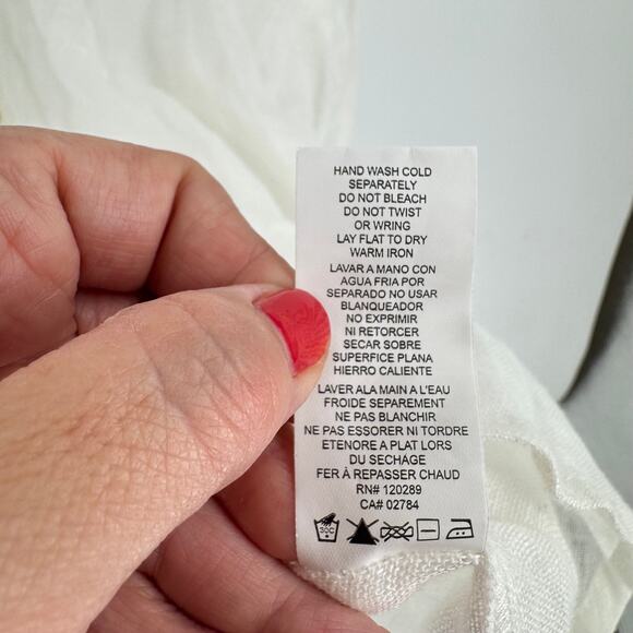 Vitamin A White Linen Button Down Shirt Top Size M Medium Resort Wear - Picture 6 of 8